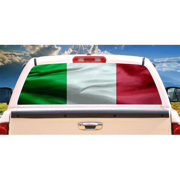 Entretenimiento Italian Flag Rear Window Graphic Italy Truck Decal View Thru Vinyl EN3253419 - main